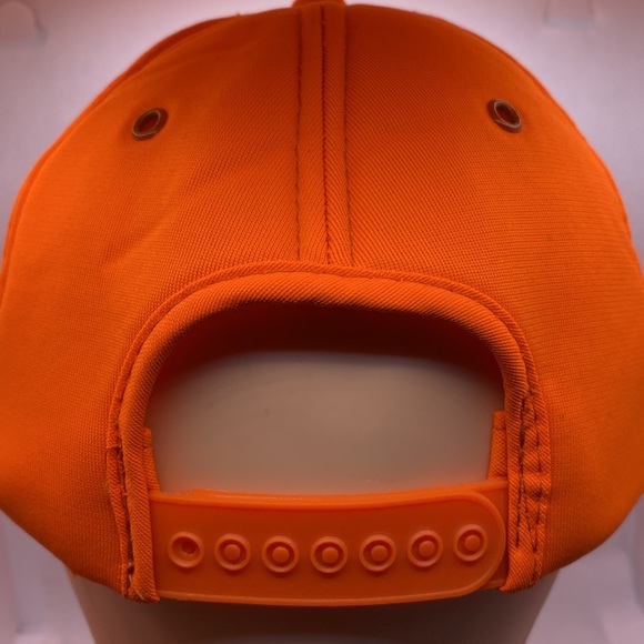 Vintage Ontario Moose and Deer Hunter Embroidered Patch Snapback Hat Orange - Picture 4 of 16